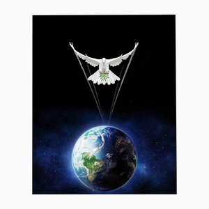 Dario Cusani, Colombavirus Free Humans from Evil (Cut Earth), Print, 2020