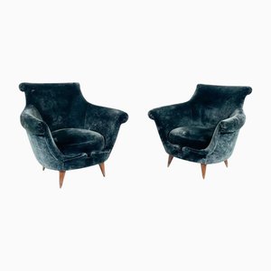 Set of Mid-Century Modern Club Chairs, Italy, 1950s