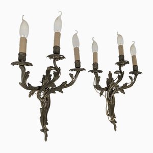 Große Wandleuchten aus Bronze im Louis Xv Stil, 2 . Set