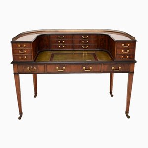 Inlaid Mahogany Leather Top Carlton House Desk, 1890s