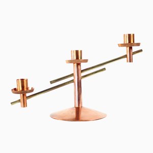 Copper & Brass Candleholder, Former Czechoslovakia, 1970s