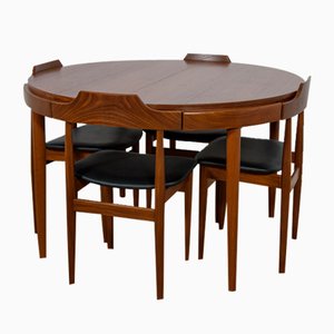 Mid-Century Teak Dining Table & Chairs by Hans Olsen for Frem Røjle, Denmark, 1960s, Set of 5