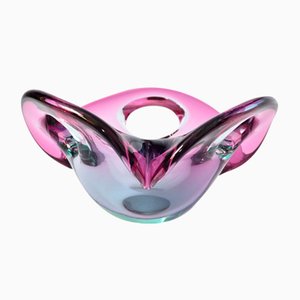 Sculptural Murano Sommerso Glass Bowl, 1960s
