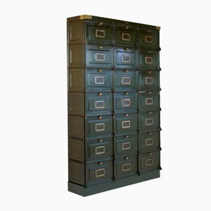 Large Industrial Notary Cabinet by H.E. Longini of Brussels, 1920s