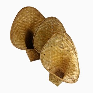 Paniers en Osier Tissé à la Main, Italie, 1950s, Set de 3