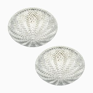 Lampade da soffitto geometriche in vetro di Limburg, anni '70, set di 2