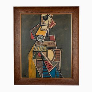 VR, kubistischer Instrumentalist, Öl an Bord, 1950er