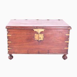 Antiker Koffer aus Sucupira mit Original Metallen, 1890er