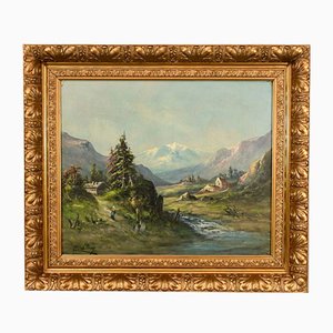 C. Lion, Mountain Landscape, Late 19th Century, Oil on Canvas