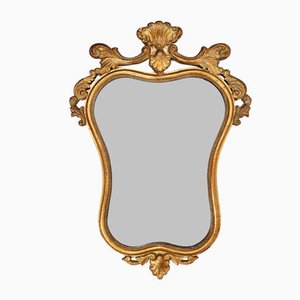 Miroir Baroque 20ème Siècle en Bois Doré, Belgique, 1950s