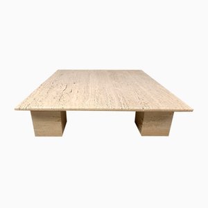 Large Vintage Travertine Coffee Table, 1970s