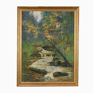 A. Markowicz, Bach im Wald, Anfang 20. Jh., Öl auf Leinwand