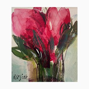Bozena Lesiak, Tulipanes, Gouache sobre papel, 2024