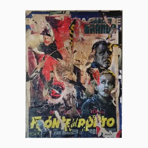 Según Mimmo Rotella, The Waterfront, Impresión y collage sobre papel, años 70