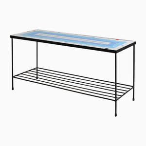 Mid-Century Mosaic Coffee Table with Metal Frame, France, 1950s