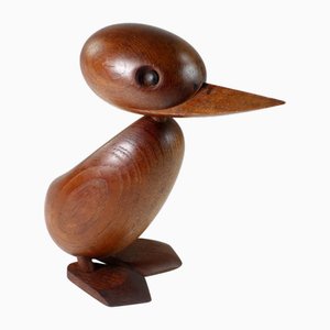 Figura de pato danesa vintage de madera de Hans Bolling Torben Orskov, 1950
