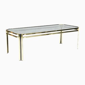 Table Basse en Laiton et Verre Fumé par Gastone Rinaldi, 1960s
