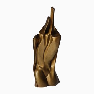 Gianni Pinna, Gold Modern Figure Sculpture, 1970s, Marble