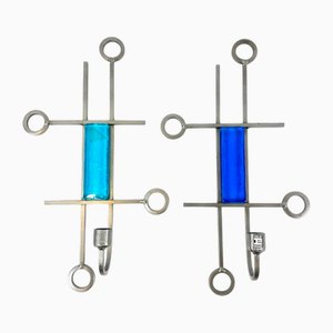 Danish Modernist Welded Iron Wall Candleholders from Ferro Art, 1970s, Set of 2
