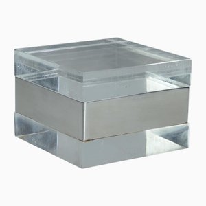 Vintage Hollywood Regency Steel Box by Alessandro Albrizzi, 1970