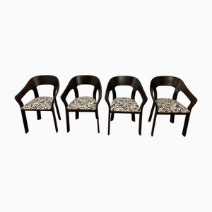 Sillas de comedor vintage de tela jacquard francesa, 1970. Juego de 4