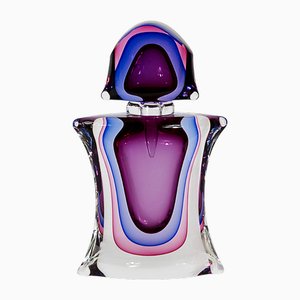Italian Handmade Sommerso Murano Glass Parfum Bottle by Michele Onesto, 1970s