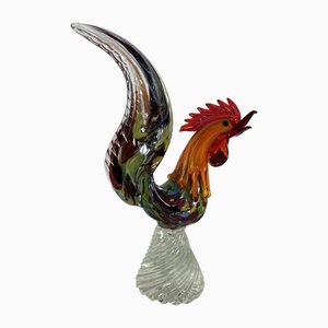 Large Mid-Century Multicolored Murano Glass Rooster, 1960s