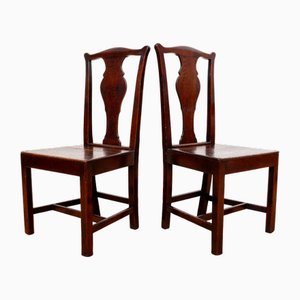Set of Chippendale Welsh Vase Back Hall Dining Chairs