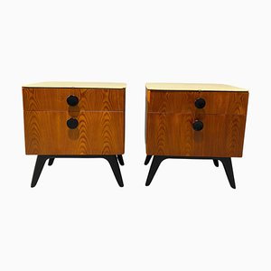 Tables de Chevet par Jindřich Halabala pour p Závody, Czechoslovakia, 1950s, Set de 2