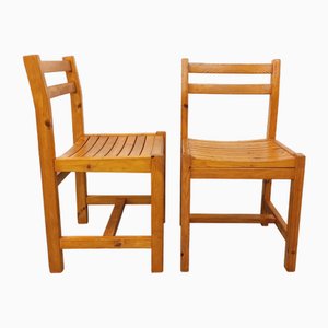 Set of Vintage Pine Chairs, 1970s