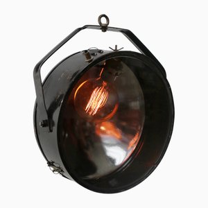Lampada a sospensione Spotlight in metallo nero verniciato a specchio