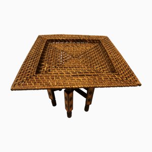 Soporte plegable pequeño de madera con bandeja Exotic, años 60