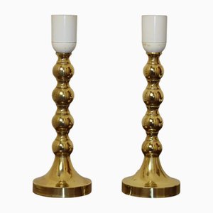 Mid-Century Swedish Brass Lamps, Set of 2