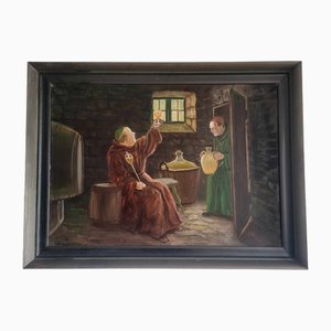 2 monaci, anni '20, olio su tela