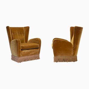 Set of Vintage Velvet Chairs, 1960s