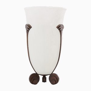 Large Vintage Art Deco Frosted Glass Vase by Karl Springer for Seguso, 1980