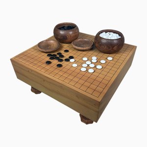 Tablero de juego Shōwa Era Goban Kaya Go, Japón, años 50. Juego de 3