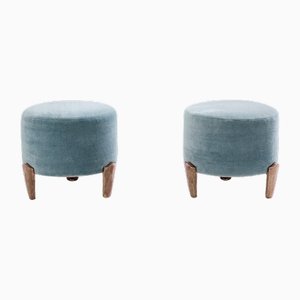 Hocker aus Bronze & Mohair Samt von Garouste & Bonetti Koala, 1995, 2er Set