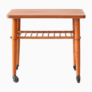 Vintage Couchtisch mit Rollen, 1950er
