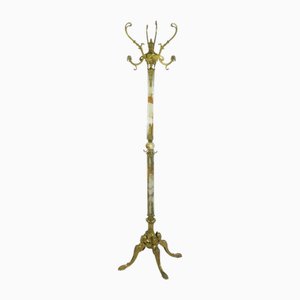 Freistehende italienische Vintage Garderobe aus Marmor und Messing