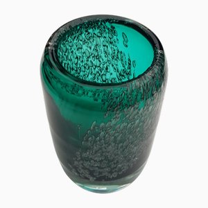 Emerald Green Vase with Silver by Heinrich Löffelhardt for Zwiesel, 1970s