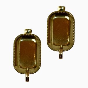 Mid-Century Swedish Brass Sconces, Set of 2