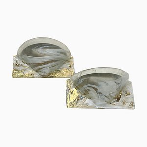 Murano Glass Wall Lights from Hillebrand, 1970s, Set of 2