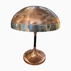 Lampe de Bureau Mid-Century Moderne en Cuivre et Acier, Italie, 1970s