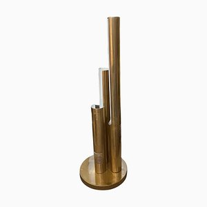 Lampe de Bureau Mid-Century Moderne en Métal Doré, Italie, 1970s