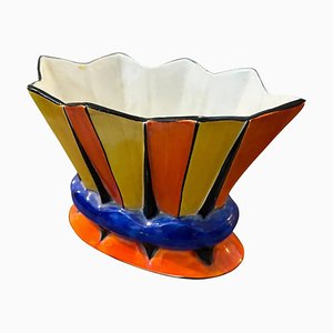 Vintage Art Deco Hand-Painted Porcelain Czech Vase, 1940s