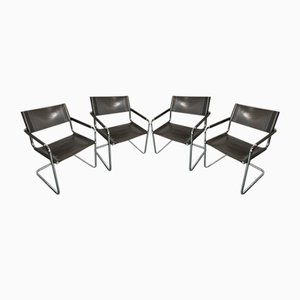 Bauhaus Tubular Steel S34 Style Cantilever Chairs attributed to Mart Stam, 1970s, Set of 4