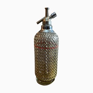 Englischer Siphon aus Metall & Kristallglas von Sparklest Makers London, 1930er