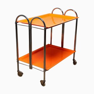 Bar or Food Cart in Plastic and Chrome Metal, 1970s