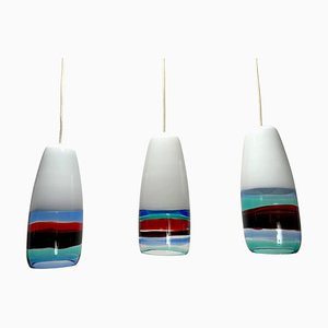 Multicolor Mod. 4035 Pendants attributed to Massimo Vignelli for Venini, Italy, 1950s, Set of 3